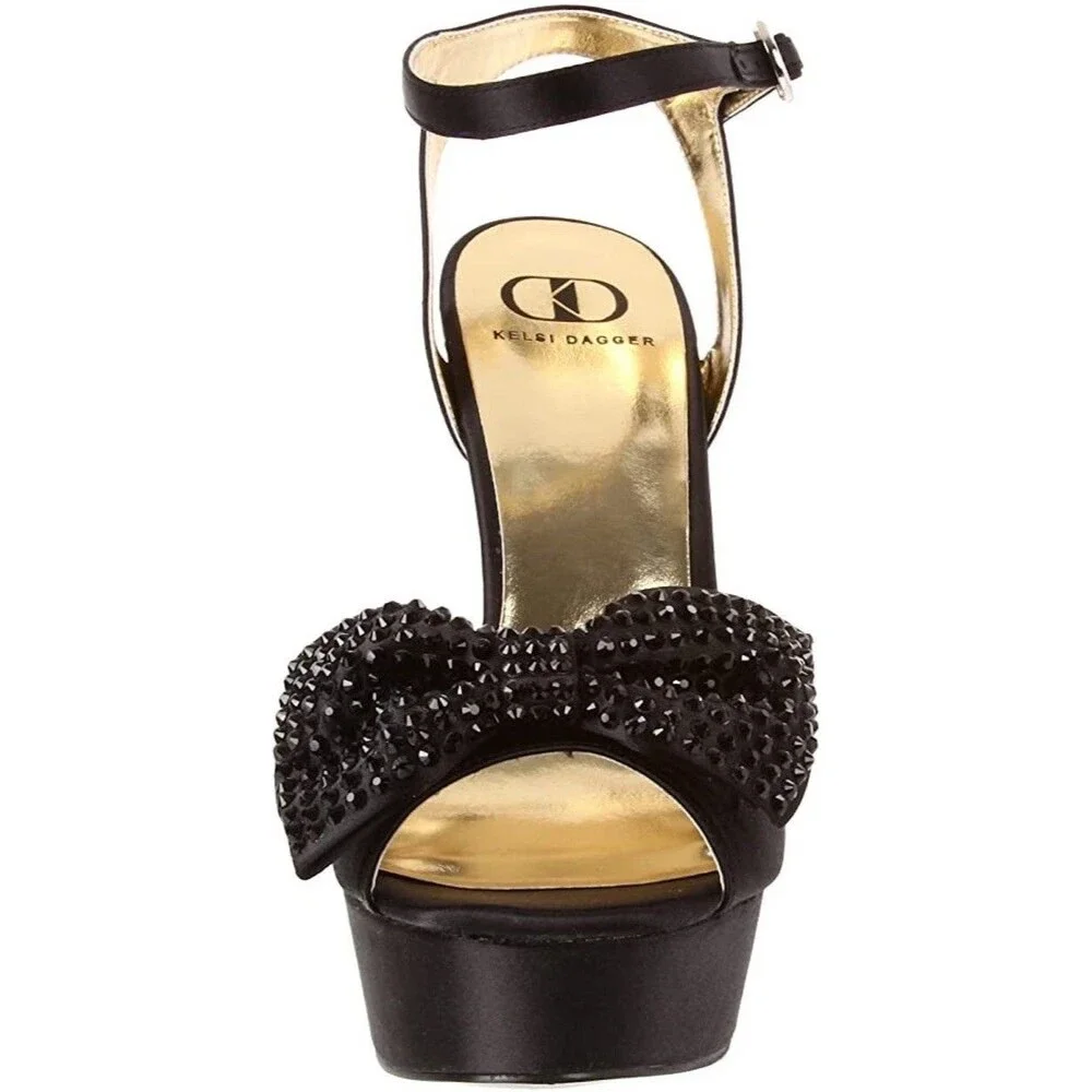 NWOB Kelsi Dagger Cayda Rhinestone Bow Wedge